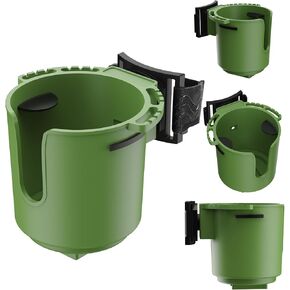 Wheelchair Cup Holder with Multi-Angle Adjustment and Multi-Function Bracket, Designed Cup Holder for Bottle with Handle, Cup Holder for Rollator, Stroller, Camper, Golf cart (Black, Large)