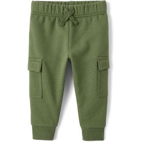 The Children's Place Baby Boys' and Toddler Fleece Jogger Pants, Olive Cargo, 4 Years