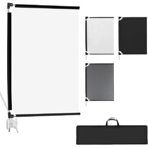 WELLMAKING 36x27'' Light Reflector Flag kit, 3-in-1 Portable Collapsible Diffuser for Photo Video Studio Shooting-Scrim, White and Black, Foldable Flag Kit, Shaper for Soft, Diffused & Light Effects