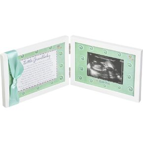 Little Grandbaby Ultrasound Picture Frame/Sonogram Frame, Pregnancy Announcement for Grandparents/New Baby Announcement/Baby Shower Keepsake (White Art)