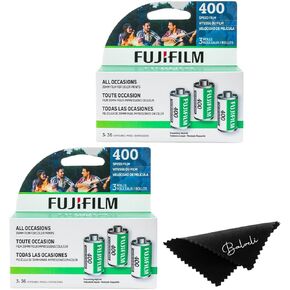 Fujifilm 400 35mm Film Camera Film Bundle, 6 Rolls (2x3 Pack), 36 Exp for 35mm Film Cameras Includes Balveli Cloth-Fuji film 35 mm Film Roll for Film Camera 35mm-fujifilm 35mm film-film 35mm- fuji 400