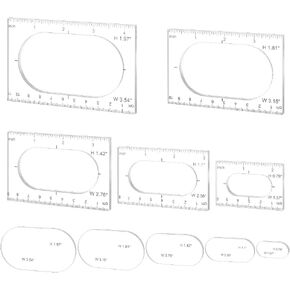 PH PandaHall Pack of 5 Router Templates Oval Inlay Template Acrylic Router Jig Template Transparent Drawing Measuring Tool Decorative Templates for Woodworking Sewing Making Home Supplies