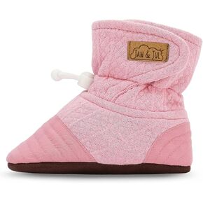 JAN & JUL Adjustable Stay-on Lite Baby Booties, Cotton Blend Slippers for Infant and Toddler