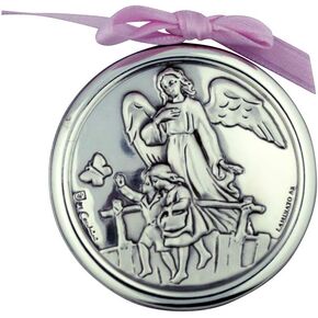 ميدالية سرير الملاك الحارس المطلية بالفضة من فينيراري (وردي) in Kuwait