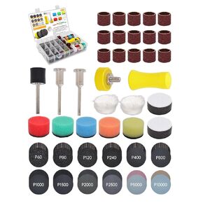 268 PCS 1 Inch Wet Dry Sanding Discs and Drums for Dremel Sanding Bits, Hook and Loop Sandpaper 60-10000 Grit for Dremel Rotary Tool Accessories, Micromesh Pads Polishing Kit for Resin Wood Jewelry