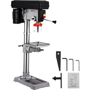 13 in Benchtop Drill Press, 7.5 Amp 120V, 288-3084 RPM Variable Speed Cast Iron Bench Drill Press, 0-45° Tilting Worktable, Tabletop Drilling Machine for Wood Metal