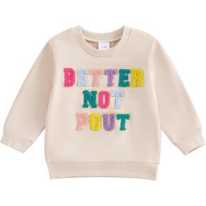 MA&BABY Toddler Girl Sweater Infant Girl Christmas Sweatshirt Embroidery Long Sleeve Toddler Christmas Clothes Outfit