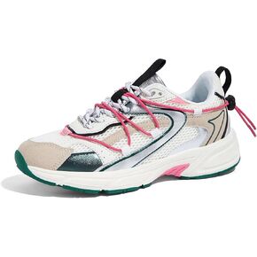 LUCKY STEP Women's Fashion Walking Shoes Running Platform Mesh Casual Sport Gym Work Adjustable Lace Lifestyle Stylish Trendy Athletic Tennis Shoes