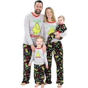 Dr. Seuss Grinch Pajamas - Family Christmas Pajamas Set - Matching Grinch PJs Top & Pant Sleepwear Set for Men, Women & Kids