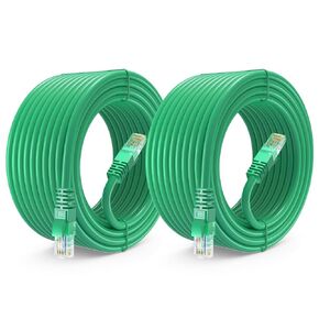 Maximm Cat 6 Ethernet Cable 50 ft (2-Pack) - High-Speed LAN Cable, Internet Cable, Patch Cable, and Network Cable - UTP, 10Gbps, 550MHz Cat6 Cable - Pink