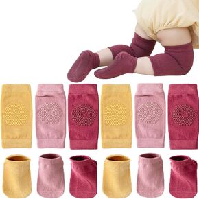 Unisex Baby Crawling Anti-Slip Knee Pads and Socks,Save Baby Knee and Ankle,Baby Walker Essentials in Kuwait