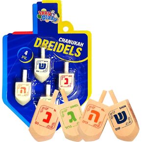 30 Medium Wood Dreidels - Classic Chanukah Spinning Draidel Game, Gift and Prize - Bulk Value Pack - by Izzy n Dizzy