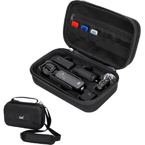 JJC Osmo Pocket 3 Case, Portable Carrying Case Bag for DJI Osmo Pocket 3 Creator Combo, Osmo Pocket 3 Travel Protective Case with Neck Strap and MicroSD Card Case, Small Pocket for Accessories Storage