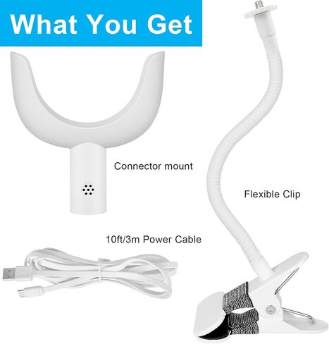 Baby Monitor Clip Charger Mount for Nanit Pro Baby Monitor with Type-C Charging Port Connector Mount and 10FT Power Cable,Travel Baby Monitor Accessory Without Tool or Wall Damage in Kuwait