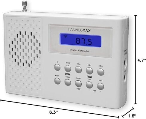 HANNLOMAX HX-512R Portable AM/FM/Weather Band Radio, Alarm Clock, LCD Display, Headphone Jack. (Purple) in Saudi Arabia