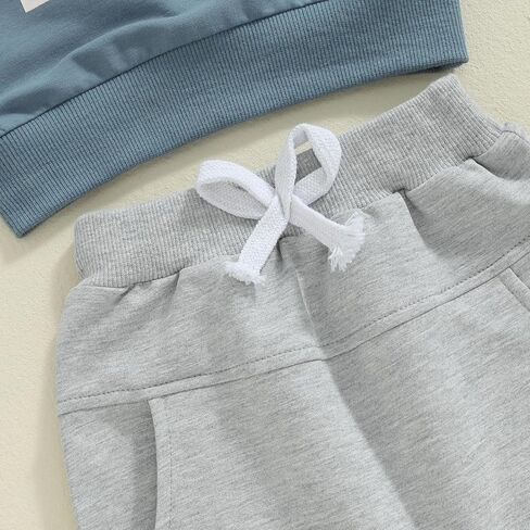 Baby Boy Fall Clothes Set Long Sleeve Letter Print Sweatshirt Pants Toddler Infant Outfits 6 12 18 24 Months 2T in Saudi Arabia