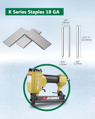 Meite 425K دباسة تنجيد هوائية - 18 قياس 1/4 بوصة تاج ضيق 1/2 بوصة إلى 1 بوصة طول الساق دباسة سلك متوسطة in Kuwait