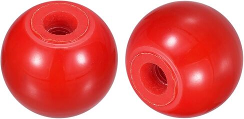 uxcell 2Pcs Threaded Ball Knobs, M16 Female Thread Phenolic Thermoset Ball Knob 50mm Dia Round Operation Ball Handles for Machine Lever Handle, Red in Saudi Arabia