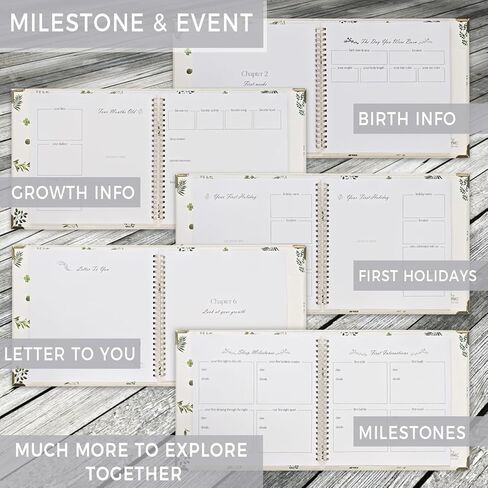 Keepsake Baby Memory Book for Baby Boys and Girls - Baby's First 5 Year Book - Baby Journal Scrapbook Photo Album - Gender Neutral Baby Milestone Book for New Parents - Childhood Memory Book for Baby in Saudi Arabia