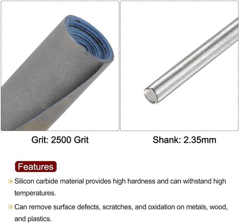 HARFINGTON 5pcs Abrasive Sandpaper Rolls 2500 Grit 2.35mm Shank Sanding Drums Sleeves Cylinder Grinding Head for Woodworking Glass Metal Polishing in Saudi Arabia