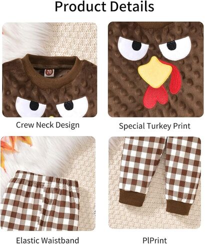 HIHA Baby Toddler Boys Thanksgiving Clothes in Saudi Arabia