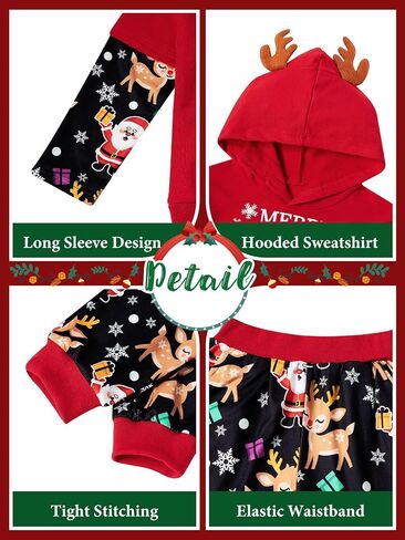 RAISEVERN Toddler Baby Boys Christmas Hoodie Sweatshirt Top with Jogger Pant 2 Piece Outfit Winter Festive Clothes in Saudi Arabia