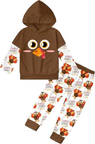 RAISEVERN Toddler Baby Boys Christmas Hoodie Sweatshirt Top with Jogger Pant 2 Piece Outfit Winter Festive Clothes in Saudi Arabia