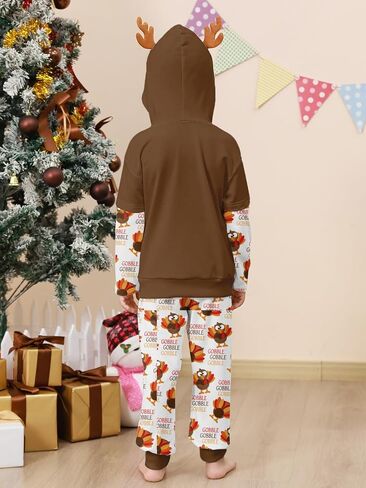 RAISEVERN Toddler Baby Boys Christmas Hoodie Sweatshirt Top with Jogger Pant 2 Piece Outfit Winter Festive Clothes in Saudi Arabia