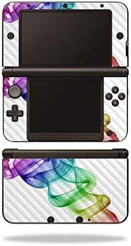 MightySkins Carbon Fiber Skin for Nintendo 3DS XL Original (2012-2014) - Pink Butterfly | Protective, Durable Textured Carbon Fiber Finish | Easy to Apply, Remove, and Change Styles | Made in The USA in Saudi Arabia