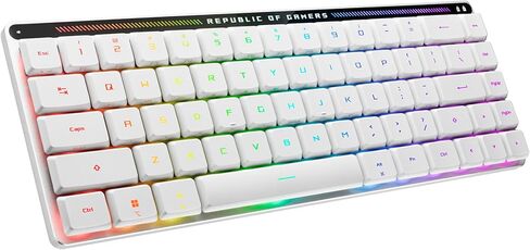 ROG Falchion Ace HFX 65% gaming keyboard with ROG HFX magnetic switches, rapid trigger toggle, 8000 Hz polling rate, three-layer dampening foam, silicone gasket mount, touch panel and protective cover in Saudi Arabia