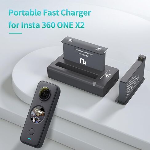 LP Battery Charger Pack for Insta360 X3-2 Batteries & Fast USB Dual Charger for Insta 360 ONE X3 Action Camera 2000mAh Rechargeable Camera Battery 2-Pack in Saudi Arabia