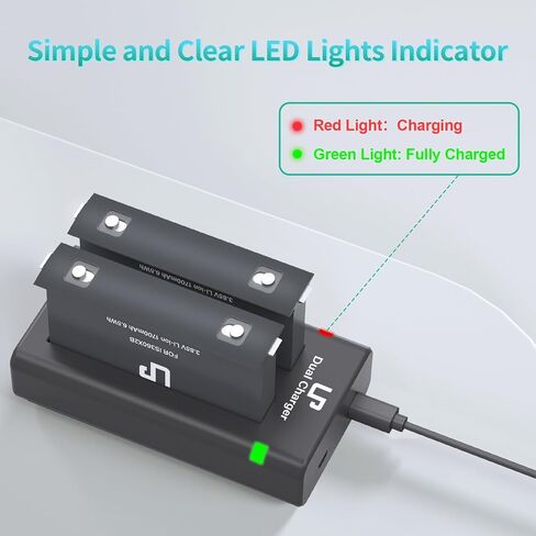 LP Battery Charger Pack for Insta360 X3-2 Batteries & Fast USB Dual Charger for Insta 360 ONE X3 Action Camera 2000mAh Rechargeable Camera Battery 2-Pack in Saudi Arabia