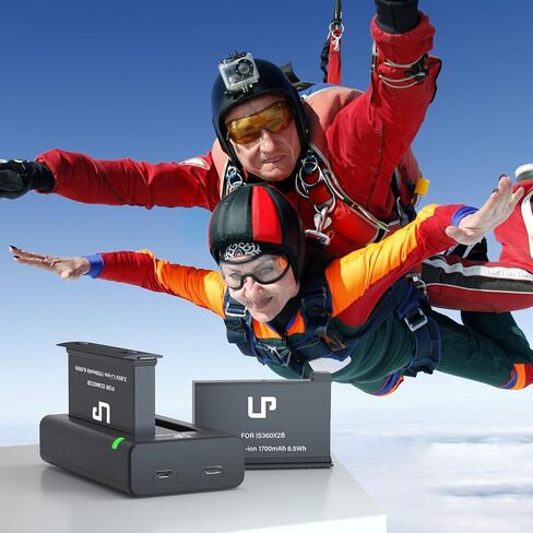 LP Battery Charger Pack for Insta360 X3-2 Batteries & Fast USB Dual Charger for Insta 360 ONE X3 Action Camera 2000mAh Rechargeable Camera Battery 2-Pack in Saudi Arabia