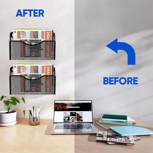 3 قطع من حامل الملفات المغناطيسي لخزائن الملفات، منظم حامل المجلدات - حامل مستندات ورقية بدون حفر، رف مجلة معلق ذو سعة كبيرة للمكتب للثلاجة، السبورة البيضاء، المكتب، المطبخ in Kuwait