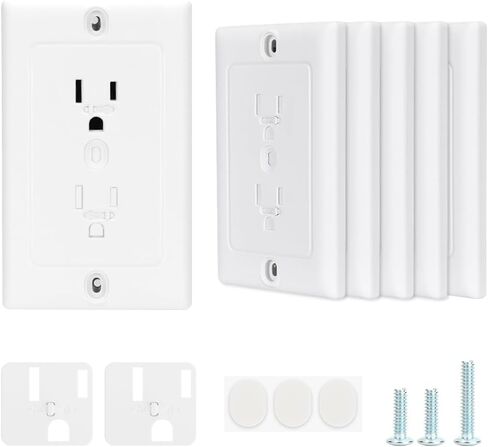 أغطية منافذ WALLFID المكونة من 6 قطع لحماية الأطفال - أغطية قابس ممتازة مع قفل مخفي حاصل على براءة اختراع للمسمار الفردي القياسي ومنافذ الديكور ذات 2 براغي - تصميم متطور لسلامة الأطفال (3 براغي) in Kuwait