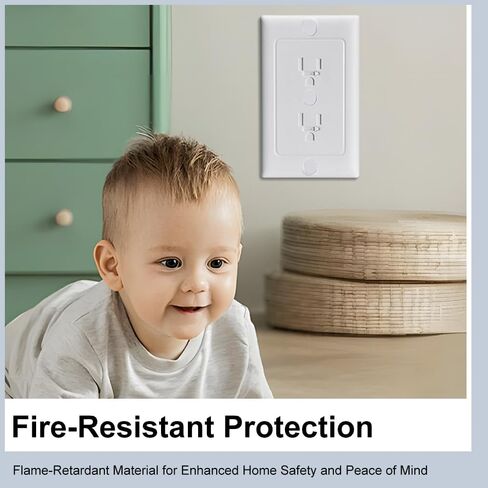 أغطية منافذ WALLFID المكونة من 6 قطع لحماية الأطفال - أغطية قابس ممتازة مع قفل مخفي حاصل على براءة اختراع للمسمار الفردي القياسي ومنافذ الديكور ذات 2 براغي - تصميم متطور لسلامة الأطفال (3 براغي) in Kuwait