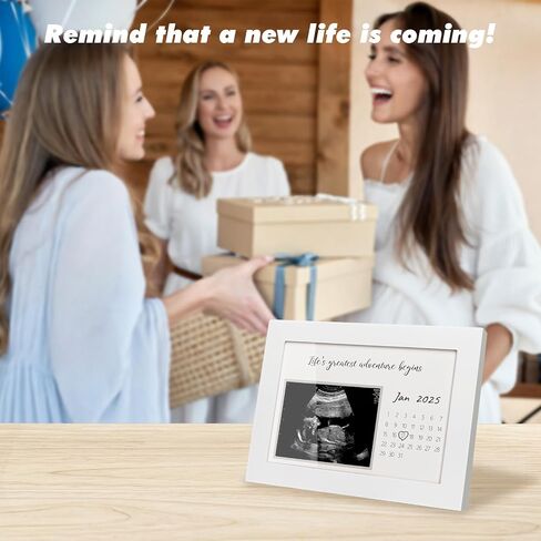 Pregnancy Announcement | Ultrasound Sonogram Picture Frame for Expecting Moms | Baby Reveal Keepsake | Ideal Baby Shower | Standard 4"x3" Frame for New Parents, Life's Greatest Adventure Begins, White in Saudi Arabia