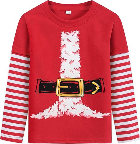Kids Christmas Shirt Baby Boys Girls Christmas Elf Shirts for Boy Girl Raglan Long Sleeve Tshirt Tops Xmas Santa in Saudi Arabia
