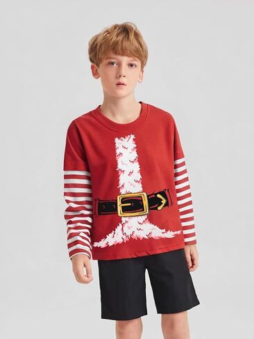 Kids Christmas Shirt Baby Boys Girls Christmas Elf Shirts for Boy Girl Raglan Long Sleeve Tshirt Tops Xmas Santa in Saudi Arabia