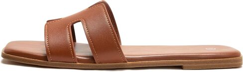 Women's Slide Sandals Comfortable Flat Slip On Leather Sandals in Saudi Arabia