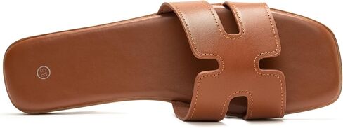 Women's Slide Sandals Comfortable Flat Slip On Leather Sandals in Saudi Arabia