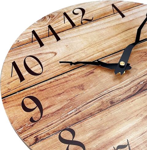 Plumeet 10'' Wooden Wall Clock Small Frameless Clocks with Silent Quartz Movement - Modern Style Village Wall Clocks Decorative Home Kitchen - Battery Operated (White) in Kuwait