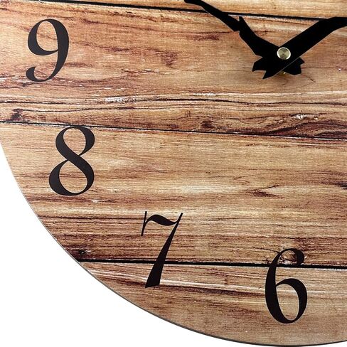 Plumeet 10'' Wooden Wall Clock Small Frameless Clocks with Silent Quartz Movement - Modern Style Village Wall Clocks Decorative Home Kitchen - Battery Operated (White) in Kuwait