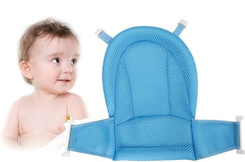 Baby Bath Seat Support Net Infant Bathtub Mesh Cushion Newborn Baby Shower Lie Seat Toddler Bathing Breathable Mat Shower Pad for 0-18 Months in Kuwait
