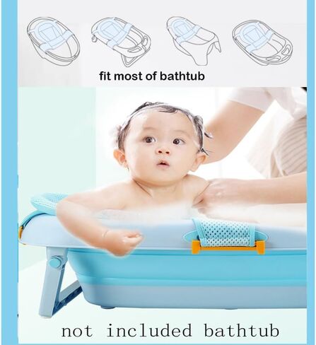 Baby Bath Seat Support Net Infant Bathtub Mesh Cushion Newborn Baby Shower Lie Seat Toddler Bathing Breathable Mat Shower Pad for 0-18 Months in Kuwait