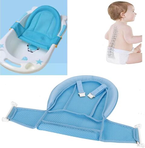 Baby Bath Seat Support Net Infant Bathtub Mesh Cushion Newborn Baby Shower Lie Seat Toddler Bathing Breathable Mat Shower Pad for 0-18 Months in Kuwait
