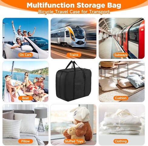 Folding Bike Travel Bag,Heavy Duty 840D Transport Bicycle Storage Carry Bag with Strong Webbing for 26-29 in Mountain 700C Road Bike MTB,Portable Folding Cycling Bags Waterproof for Airplane Shipping in Kuwait