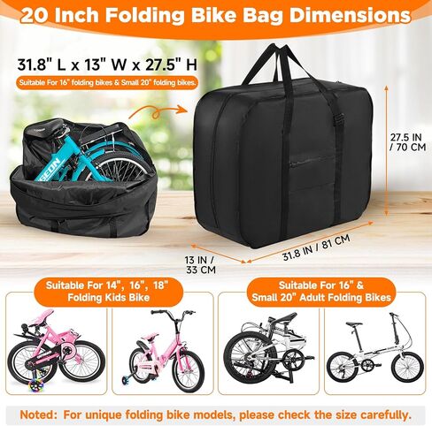 Folding Bike Travel Bag,Heavy Duty 840D Transport Bicycle Storage Carry Bag with Strong Webbing for 26-29 in Mountain 700C Road Bike MTB,Portable Folding Cycling Bags Waterproof for Airplane Shipping in Kuwait