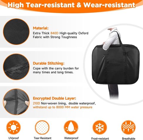 Folding Bike Travel Bag,Heavy Duty 840D Transport Bicycle Storage Carry Bag with Strong Webbing for 26-29 in Mountain 700C Road Bike MTB,Portable Folding Cycling Bags Waterproof for Airplane Shipping in Kuwait