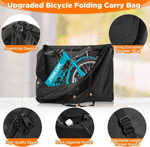 Folding Bike Travel Bag,Heavy Duty 840D Transport Bicycle Storage Carry Bag with Strong Webbing for 26-29 in Mountain 700C Road Bike MTB,Portable Folding Cycling Bags Waterproof for Airplane Shipping in Kuwait